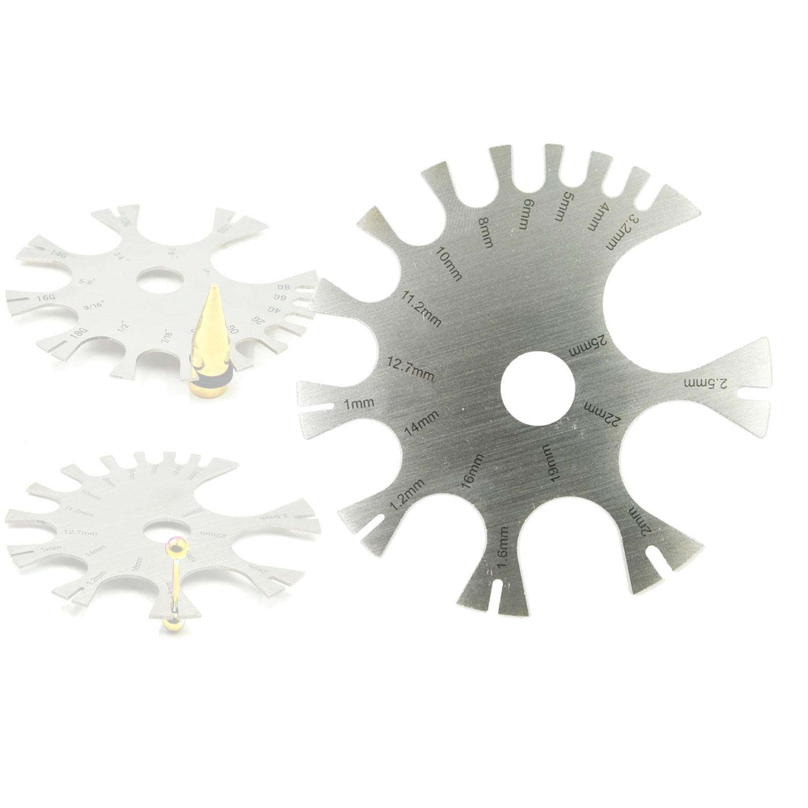 Body Jewelry Measurements - Lichaamssieraden Piercings Gauge Beroep Nauwkeurig voor