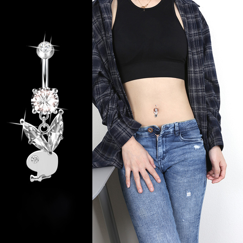 Body Jewelry Goth - Hypoallergeen 925 Sterling Zilver Konijn Navel