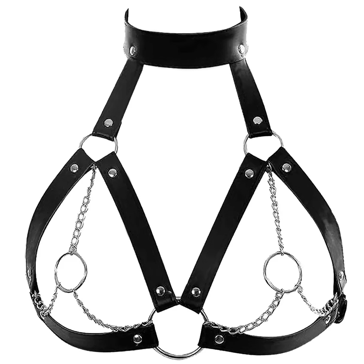 Body Jewelry Goth - Vrouwen lederen harnas riem taille met