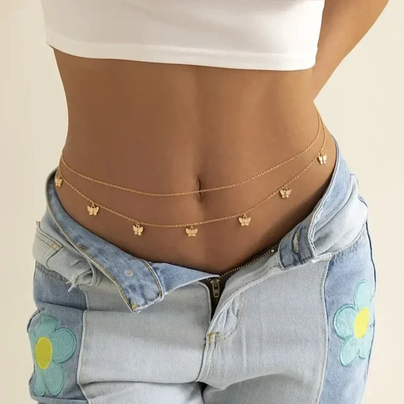 Body Jewelry Chain - Nieuwe Charme Sexy Dubbellaags Vlinderketting voor