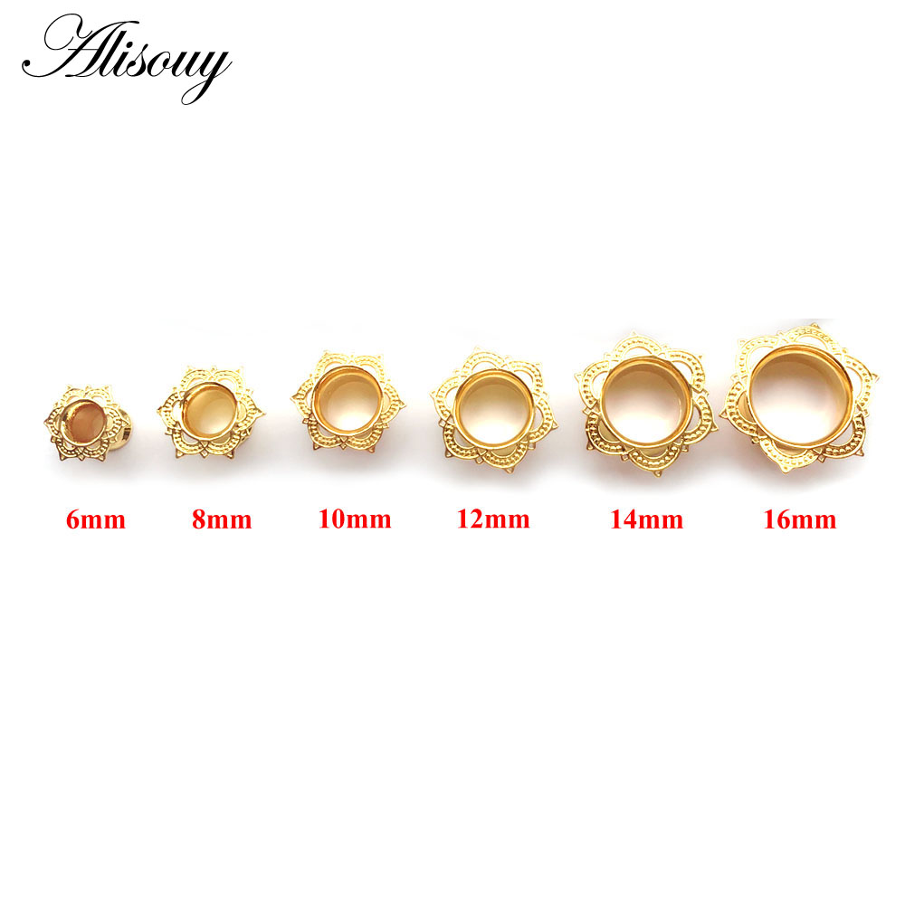 Body Jewelry Gauge To Mm - Alisouy 2 STUKS Goud Kleur Plug