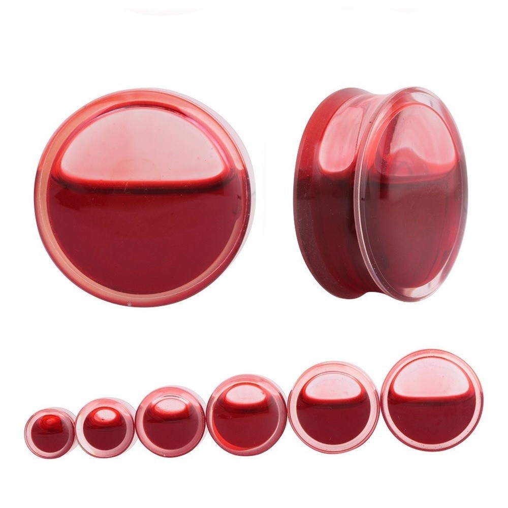 Body Jewelry Gauges - Dubbele zadel oorplug sieraden, transparant acryl,