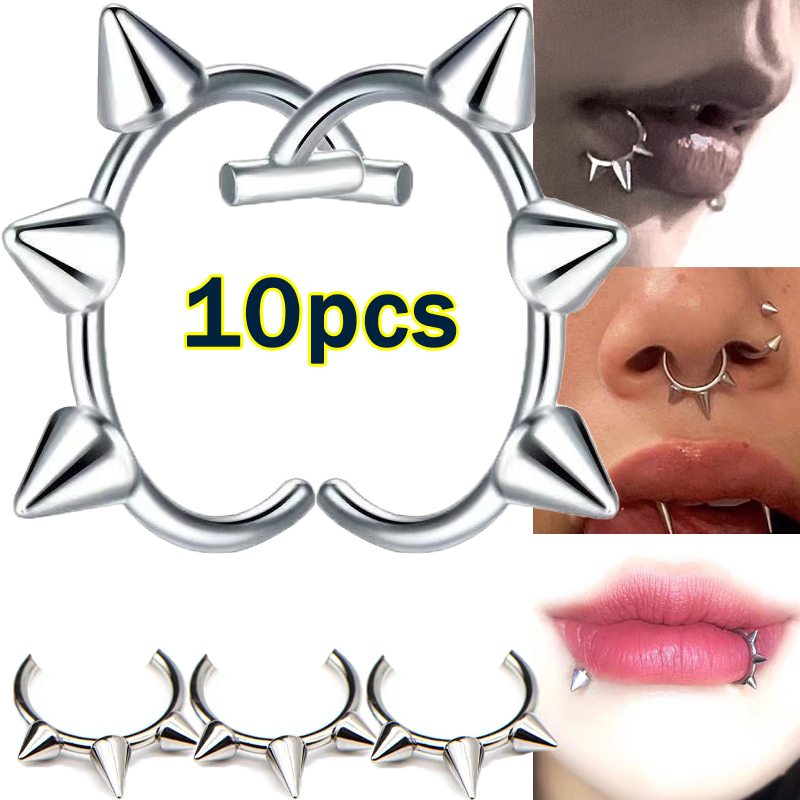 Body Jewelry Labret - 10 stks Punk Neusring Een Nagel