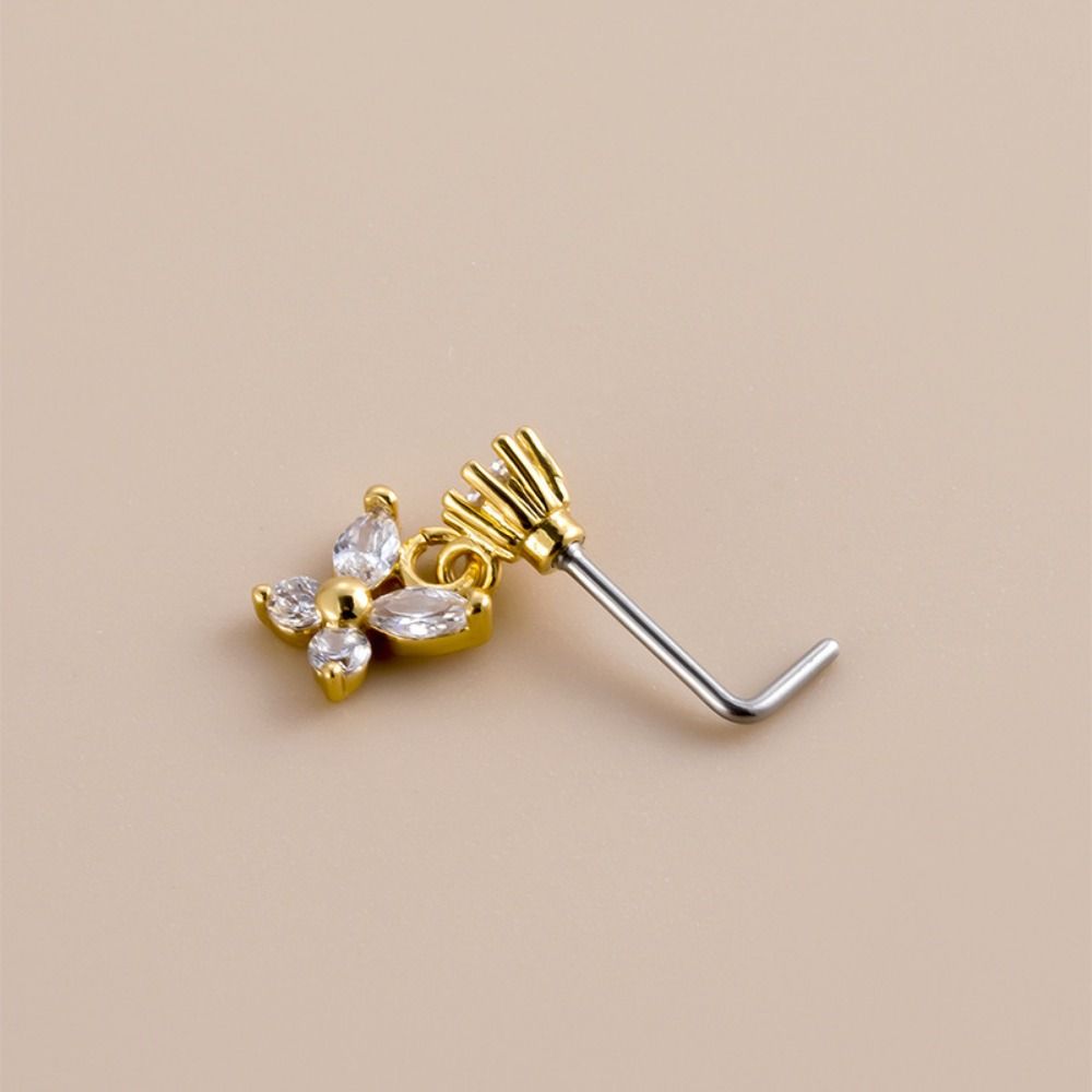 Body Jewelry Goth - Roestvrijstalen piercing neusstekers Kristal Zirkoon L