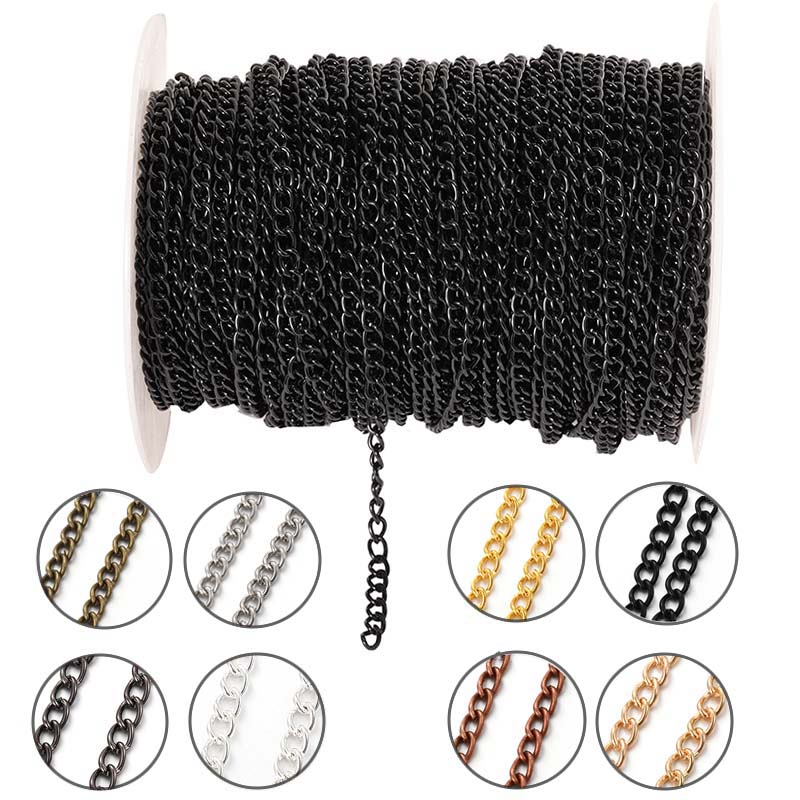 Body Jewelry Chain - 2Meter 2.5/3.5/4.5mm Metalen Platte Ovale Verlengketting