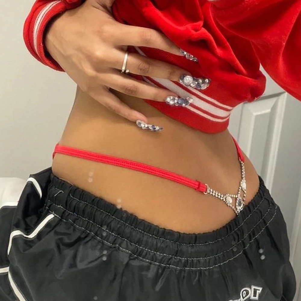 Body Jewelry Chain - Sexy Ronde Strass String Verstelbare Body