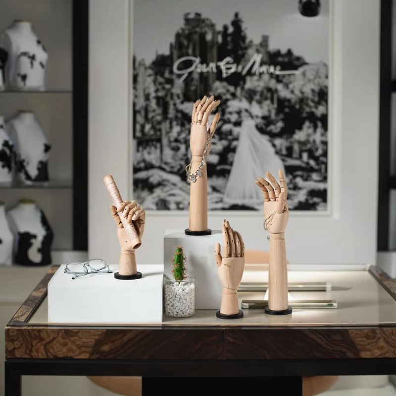 Body Jewelry Stores - Massief houten hand mannequin rek voor