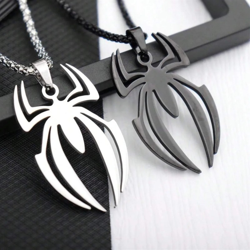Body Jewelry Goth - Gotische spinvormige ketting van roestvrij staal,