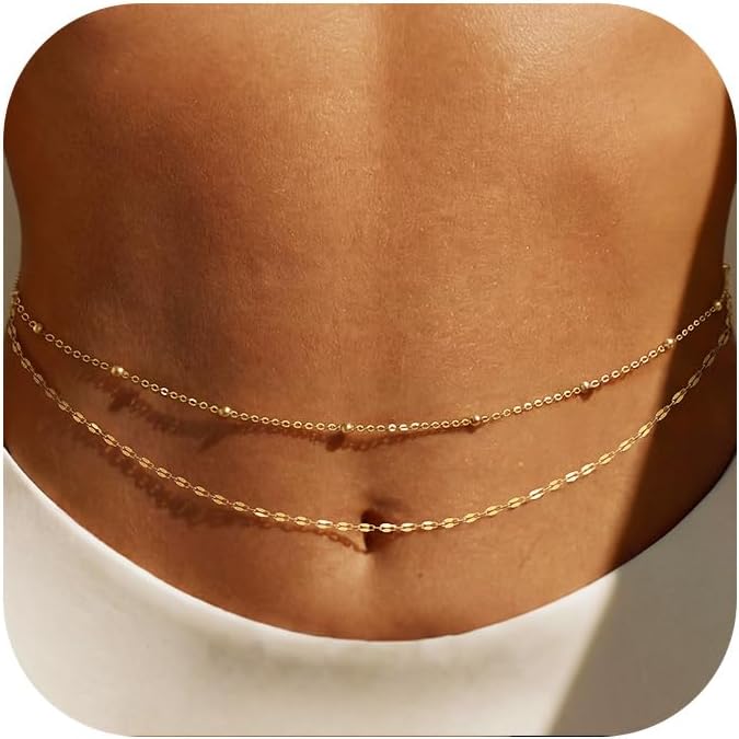 Body Jewelry Chain - 14K verguld gouden tailleketting voor vrouwen,