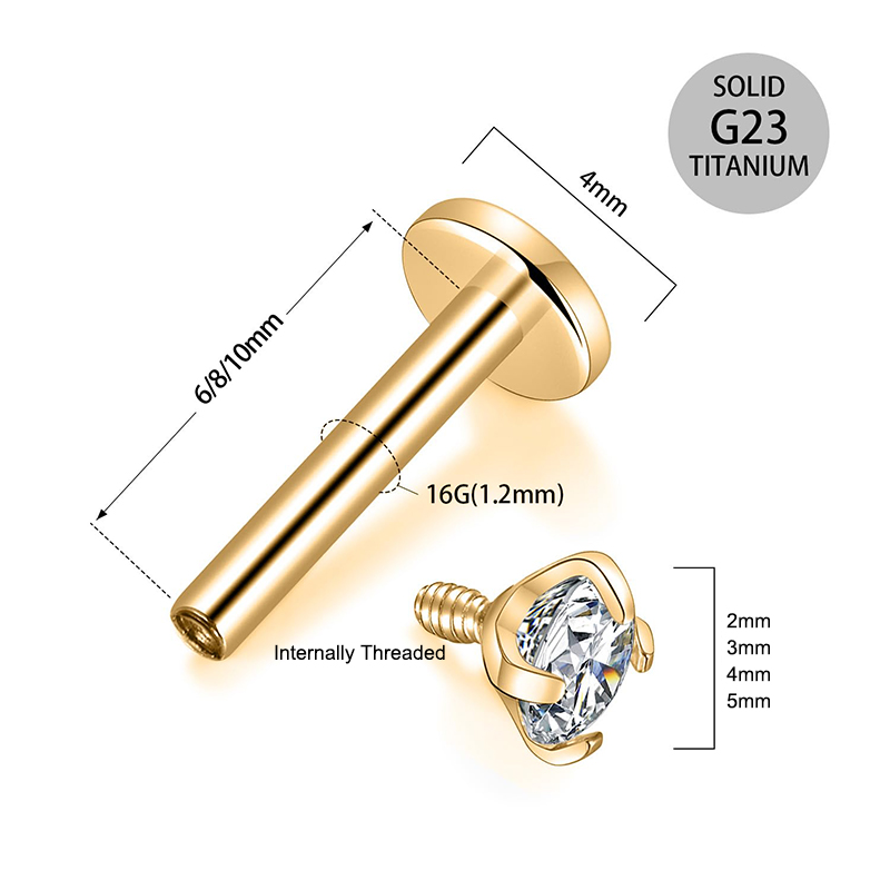 16G Titanium Internally Thread - Body Jewelry Labret recensie en prijs