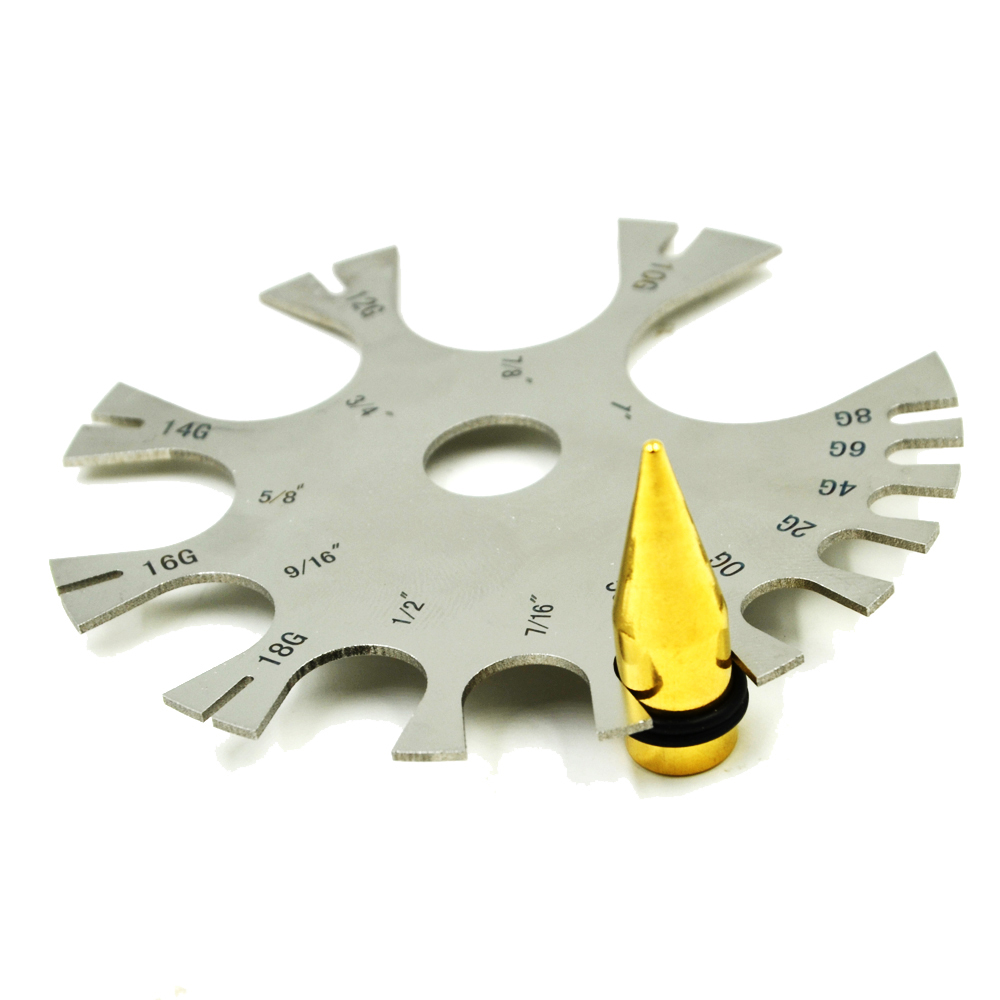 Rvs Gauge Wiel Buik Tong Barbe - Body Jewelry Measurements recensie en prijs