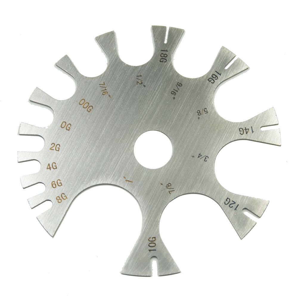 Rvs Gauge Wiel Buik Tong Barbe - Body Jewelry Measurements recensie en prijs