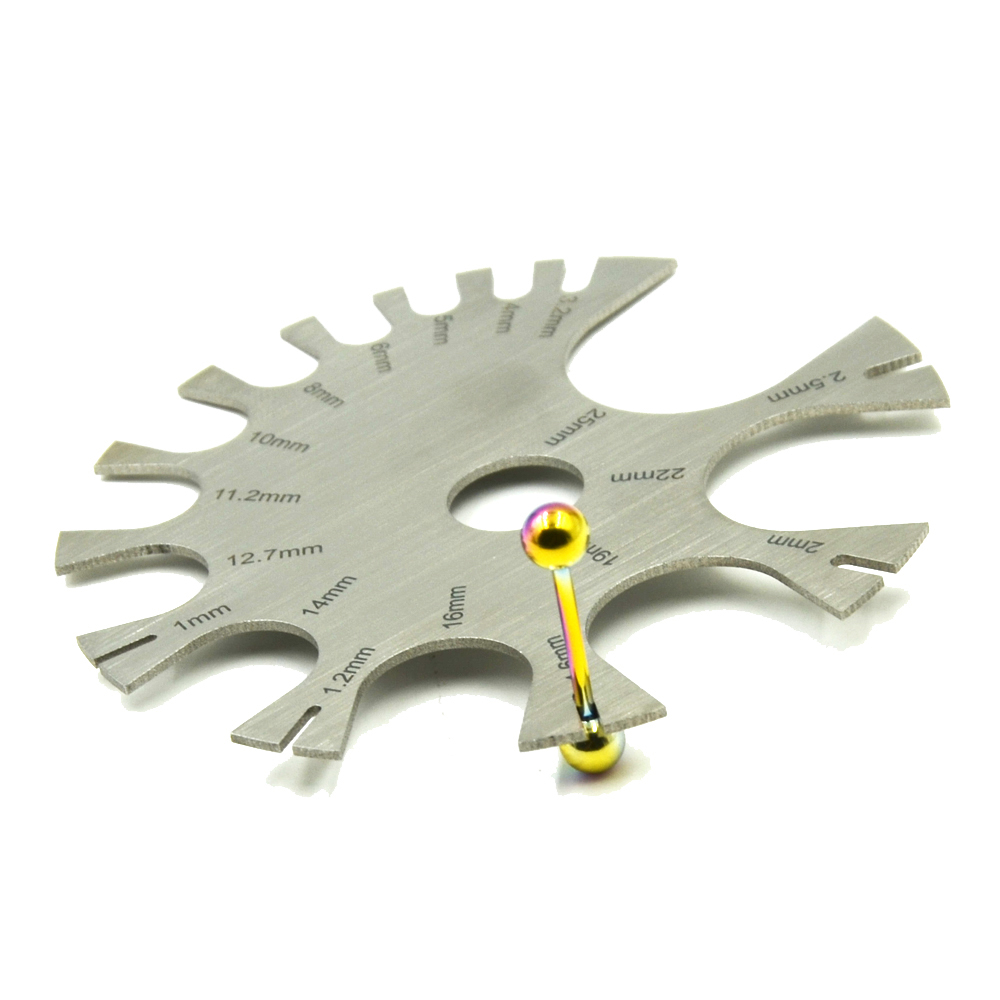 Rvs Gauge Wiel Buik Tong Barbe - Body Jewelry Measurements recensie en prijs