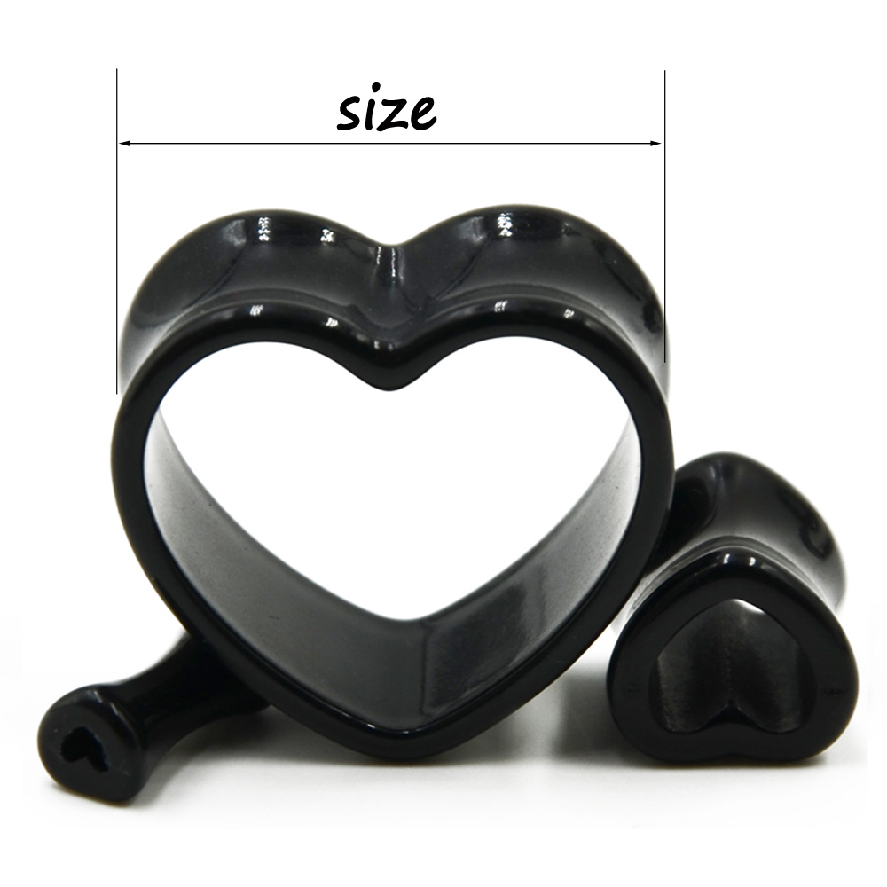 Acryl liefde zwart wit hartvor - Body Jewelry Gauges recensie en prijs