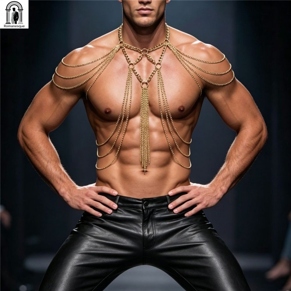 Gouden meerlaagse body chain h - Body Jewelry Goth recensie en prijs
