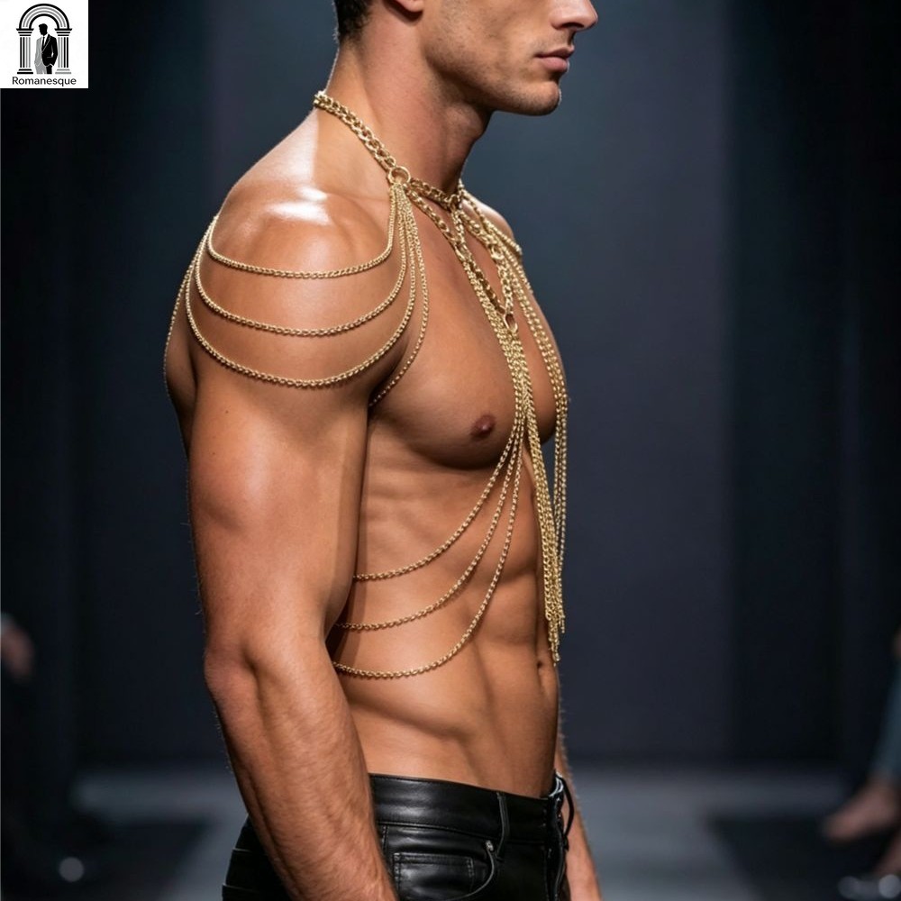 Gouden meerlaagse body chain h - Body Jewelry Goth recensie en prijs