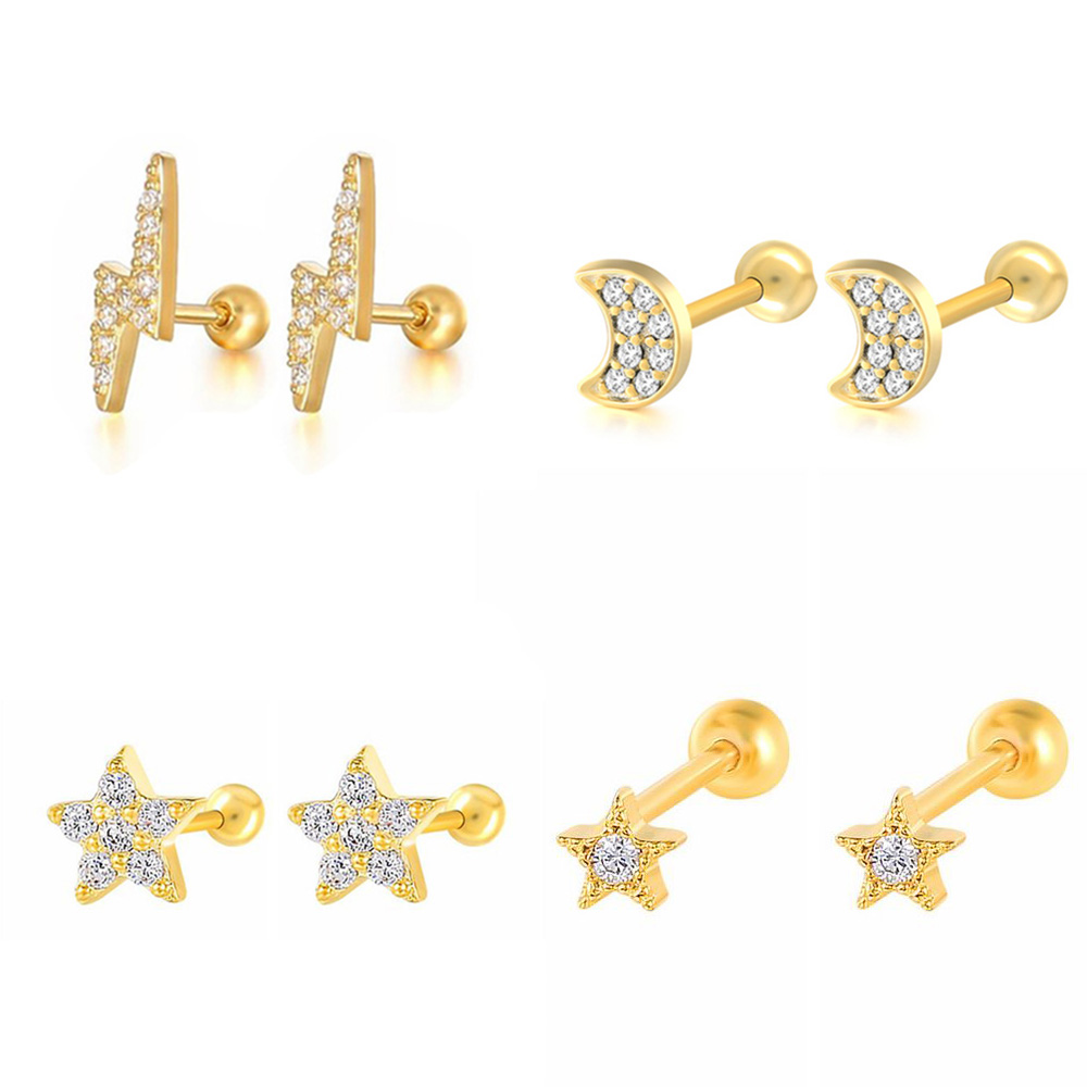 Star Moon Kraakbeen Stud Oorbe - Body Jewelry Labret recensie en prijs