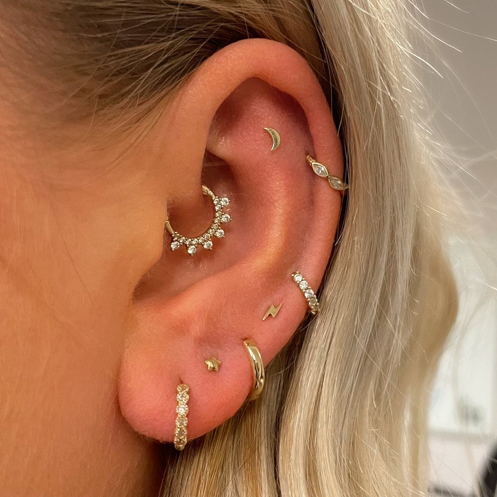 Star Moon Kraakbeen Stud Oorbe - Body Jewelry Labret recensie en prijs