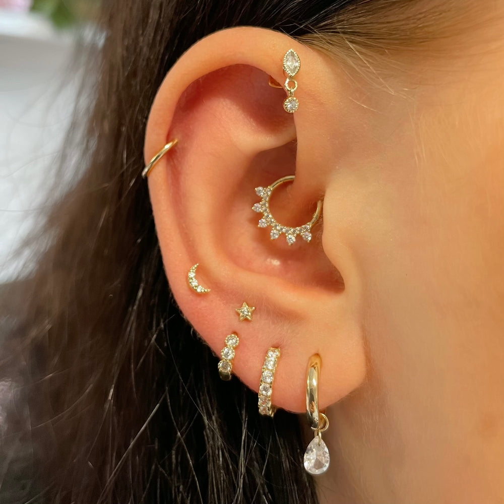 Star Moon Kraakbeen Stud Oorbe - Body Jewelry Labret recensie en prijs