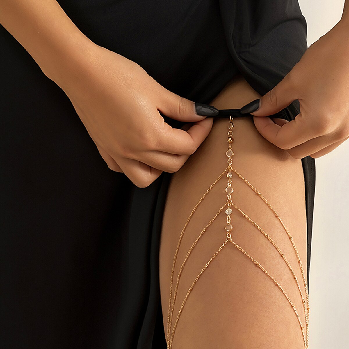 Boho elastische band kristal b - Body Jewelry Goth recensie en prijs