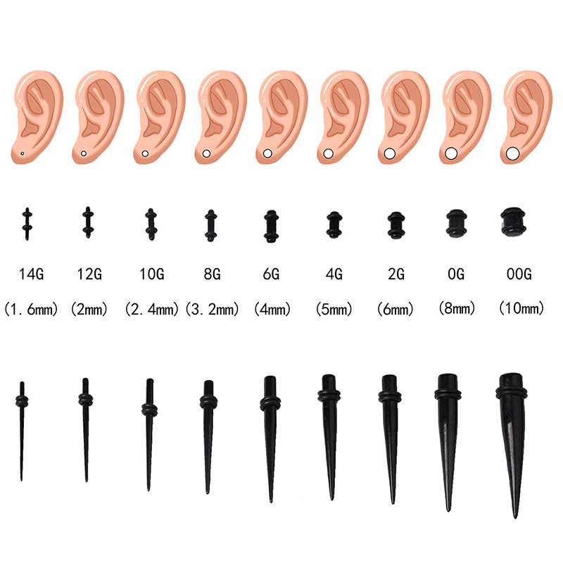 50 stuks acryl spike oormeters - Body Jewelry Gauges recensie en prijs