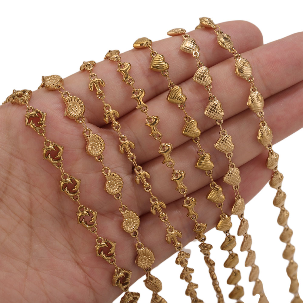 1M PVD Gouden RVS Hart Ster Bl - Body Jewelry Chain recensie en prijs