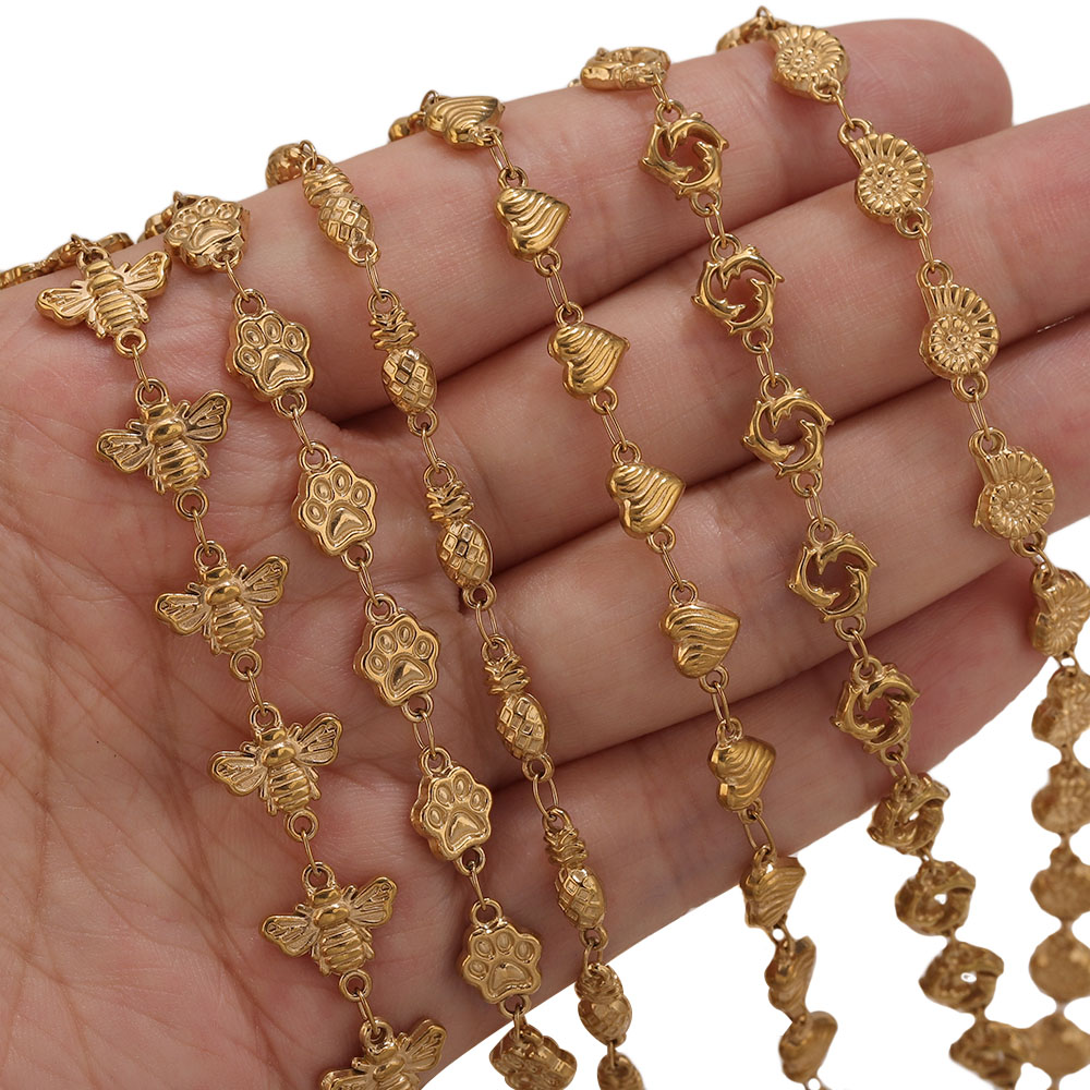 1M PVD Gouden RVS Hart Ster Bl - Body Jewelry Chain recensie en prijs
