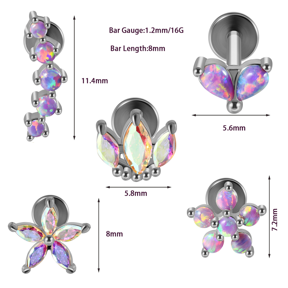 1PC Rvs Opaal Bloem Oor Tragus - Body Jewelry Labret recensie en prijs
