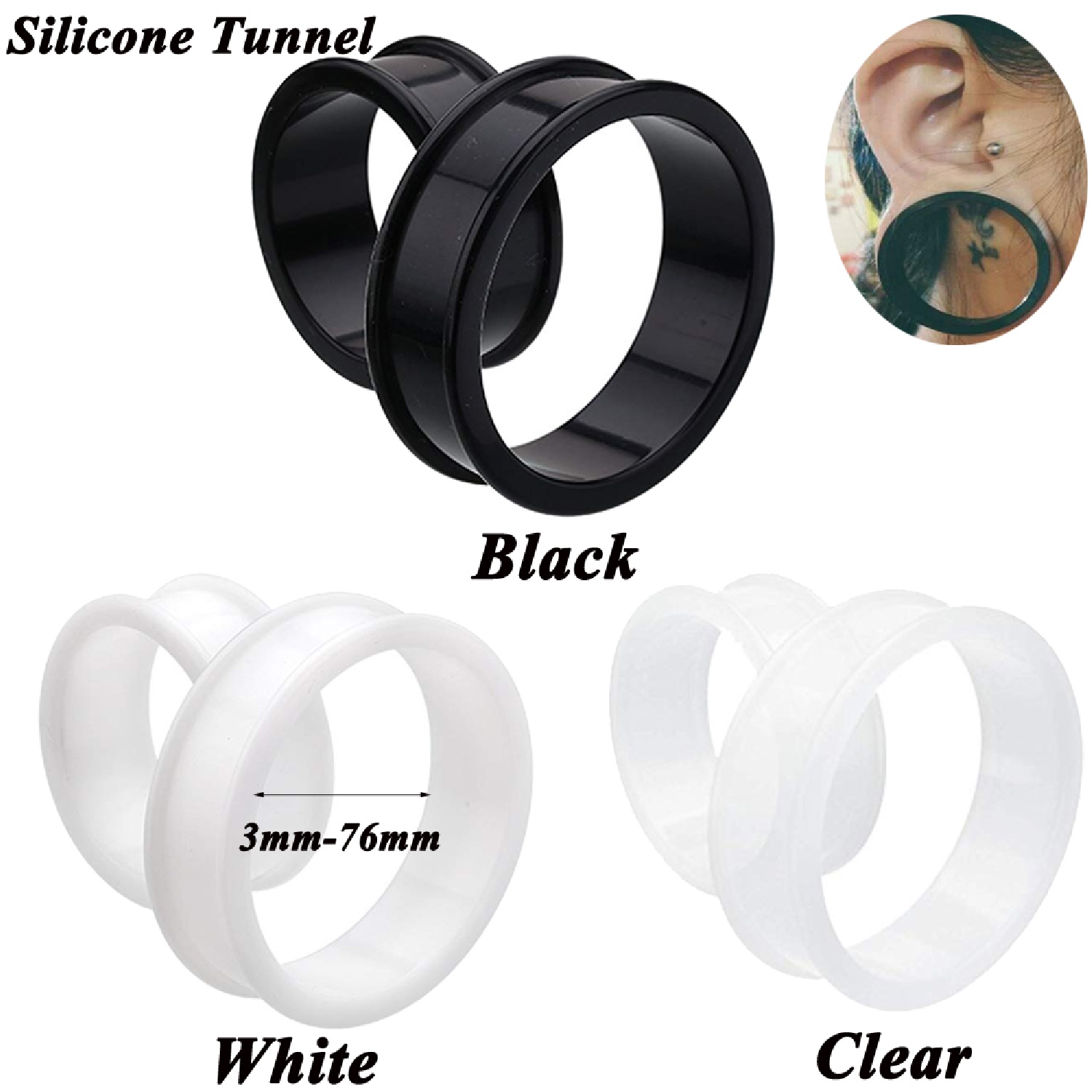 2pcs Supersize Flexibele Silic - Body Jewelry Gauges recensie en prijs
