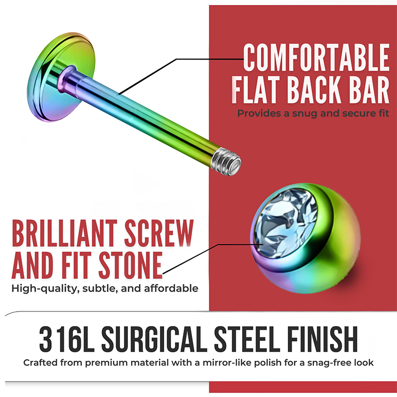 16G Chirurgisch staal bal top  - Body Jewelry Labret recensie en prijs