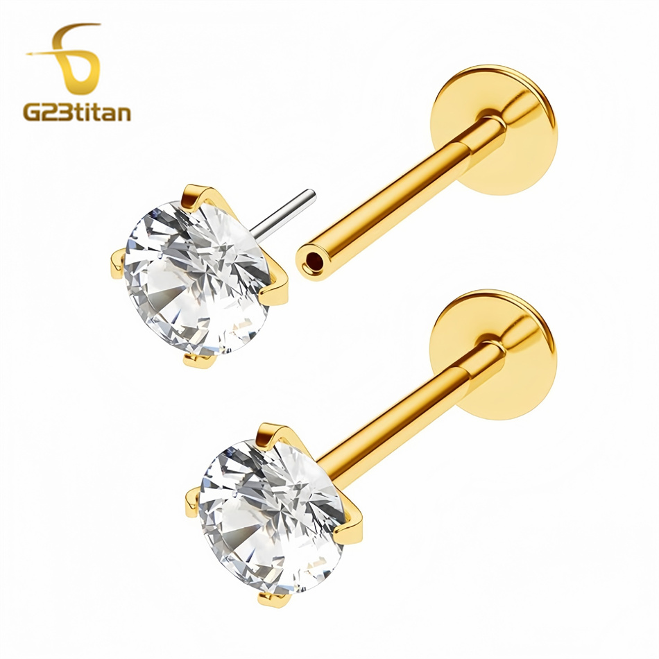 2-delige G23 titanium push-in  - Body Jewelry Labret recensie en prijs